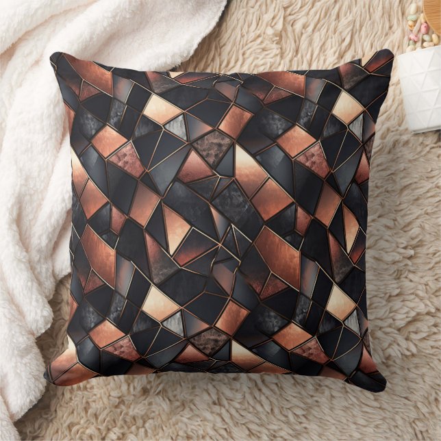 Coussin Carreaux d'or Rose noir (Couverture)