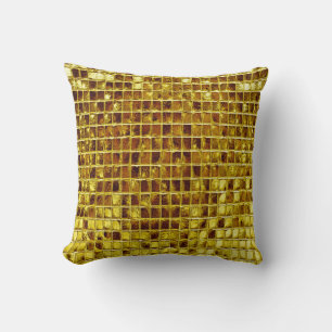 Coussin Carreaux en mosaïque d'or Elégant luxe moderne