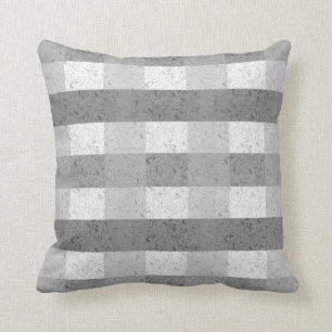 Coussin Carreaux Gris Clair