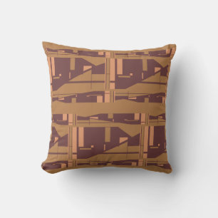 Coussin Carreaux inégaux de corail prune sur Méditerranéen