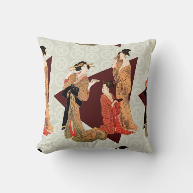 Coussin Carreaux japonais de conception d'art (Recto)