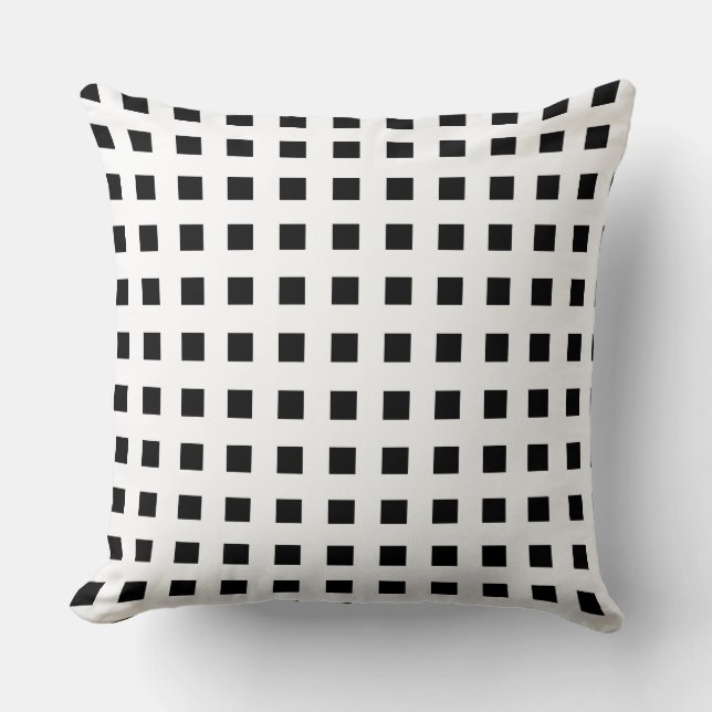 Coussin Carreaux Motif en noir et blanc (Recto)