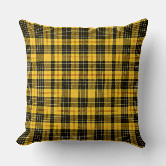 Coussin Carreaux Noir Jaune Classique (Recto)