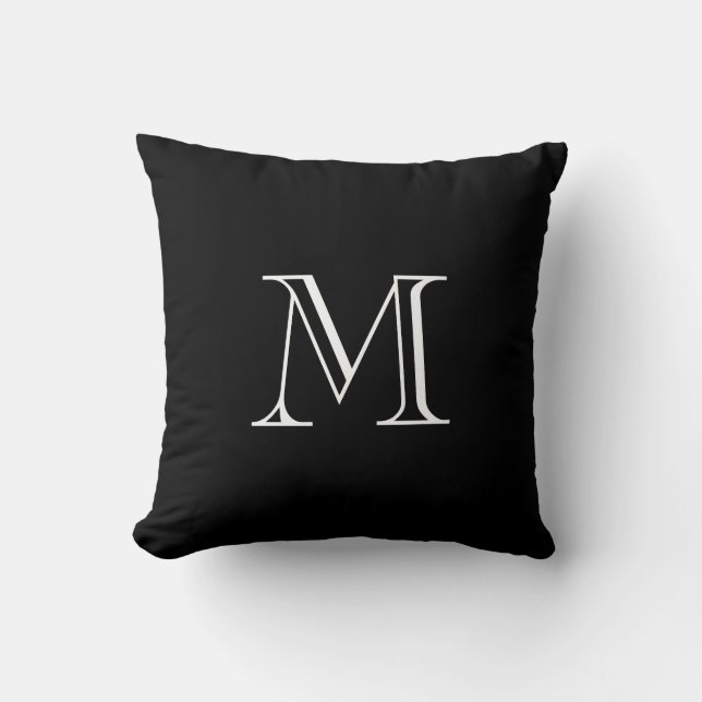 Coussin Carreaux noirs et blancs 2 de monogramme fait sur (Recto)