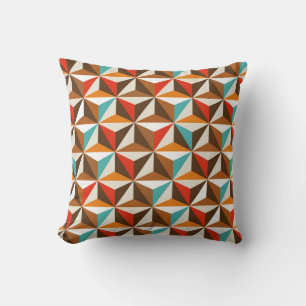 Coussin Carreaux triangles colorés sans couture motif vint