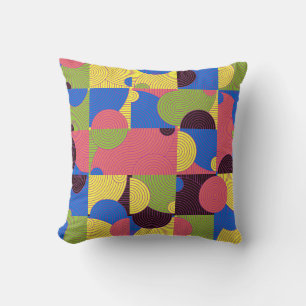 Coussin Carreaux vintages motif, fond transparent abstrait
