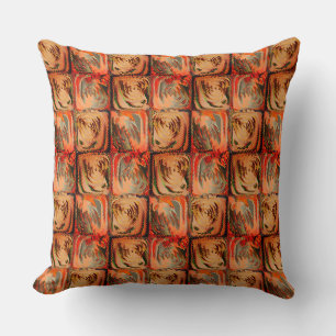 Coussin Carrés à l'état brut avec dessins abstraits en zig