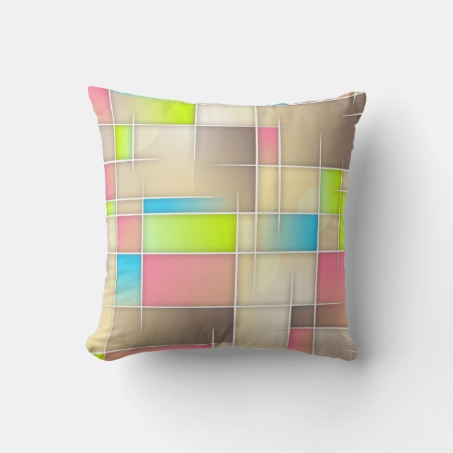 Coussin Carrés Abstraits colorés Motif géométrique (Recto)