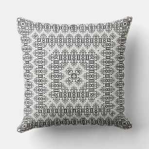 Coussin Carrés ajourés art déco rétro noir blanc