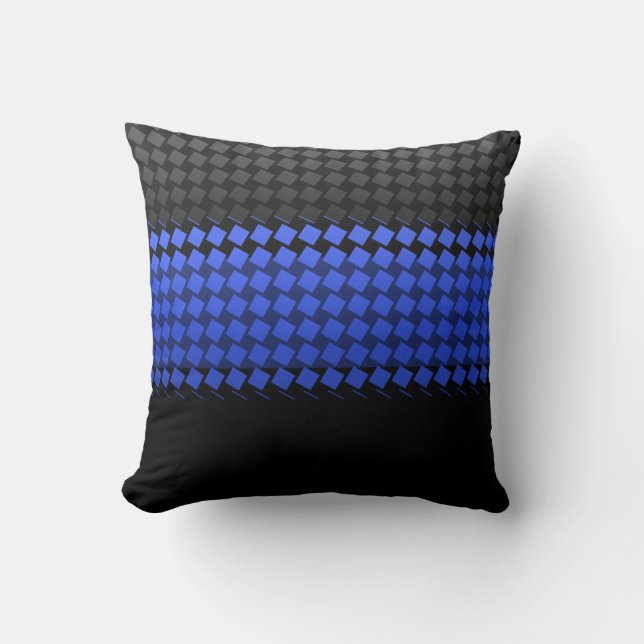 Coussin Carrés de la ligne bleue mince (Recto)