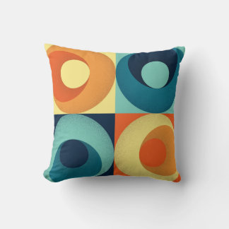 Coussin Carrés et cercles rétro : Motif des années 60