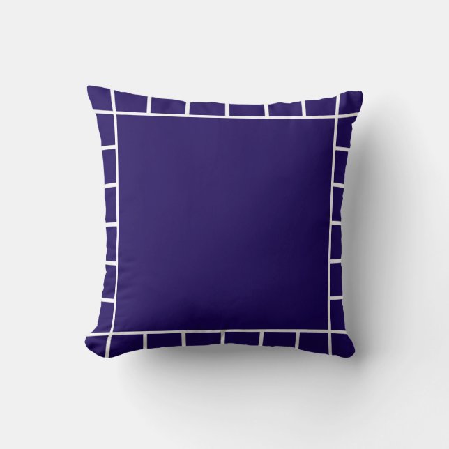 Coussin Carrés géométriques bleus (Recto)