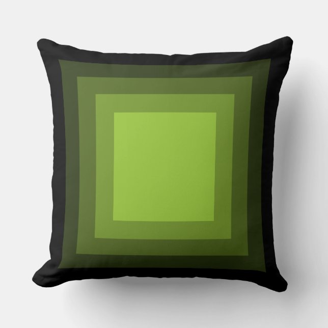 Coussin Carrés mélangés - Noir à Martien Vert (Recto)