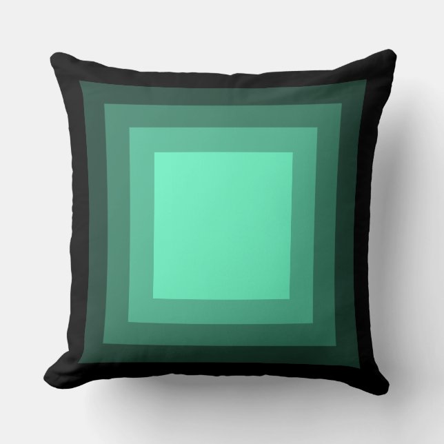Coussin Carrés mélangés - Noir à Turquoise (Recto)
