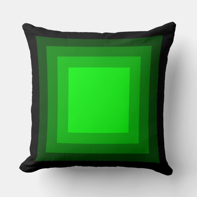 Coussin Carrés mélangés - Noir à Vert (Recto)