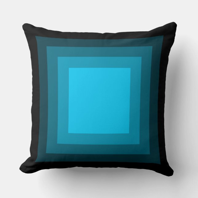 Coussin Carrés mélangés - Noir au Ciel Bleu (Recto)