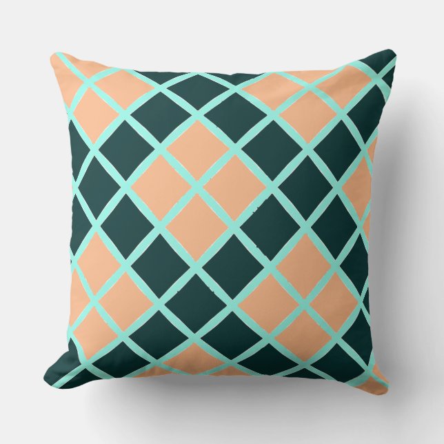Coussin Carrés simples du vert foncé (Recto)