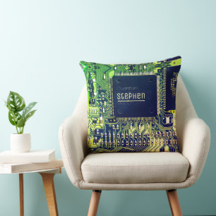 Coussin Carte à circuit imprimé vert ・ PCB électronique Ge
