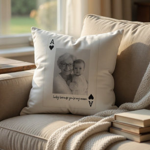 Coussin Carte à jouer avec photo personnalisée de Nana  