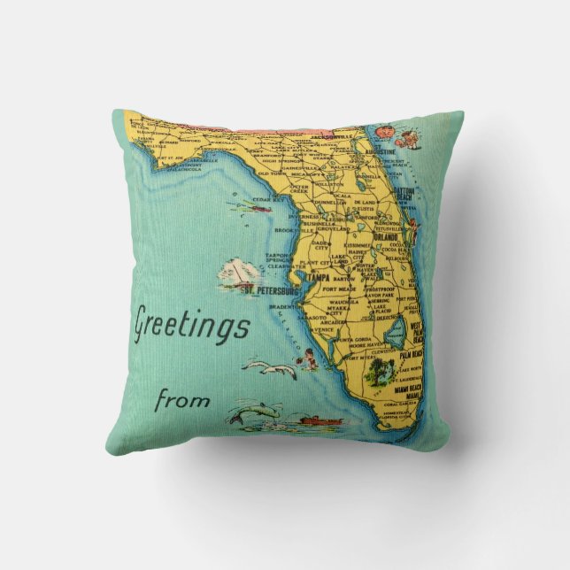 Coussin Carte ancienne de Floride  (Verso)