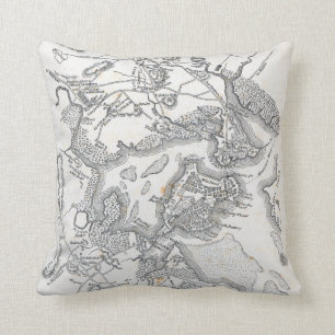 Coussin Carte antique de Boston 1775-1776