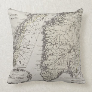 Coussin Carte antique de la Norvège