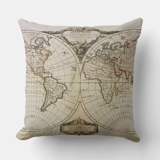 Coussin Carte antique du monde (Recto)