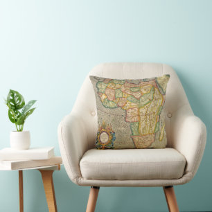 Coussin Carte antique du monde de Gerardus Mercator représ