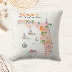 Coussin Carte artistique de l'État de Californie