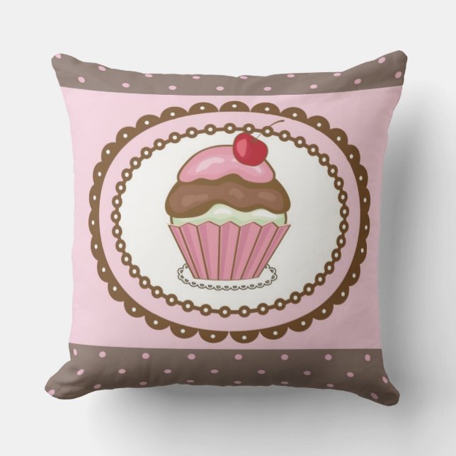 Coussin Carte d'anniversaire avec le petit gâteau (Recto)