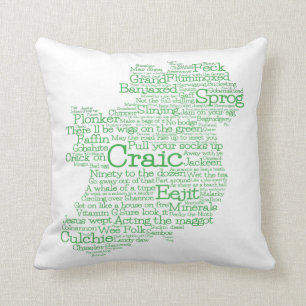 Coussin Carte d'art de mot en argot irlandais Jeter l'orei