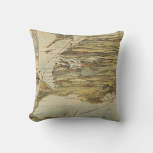 Coussin Carte de la route Vintage Cape Cod et NYC Steamboa