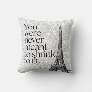 Coussin Carte de la rue de Paris & Citation de la Tour Eif