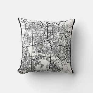 Coussin Carte de la ville de Pekanbaru Indonésie