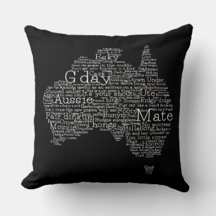 Coussin Carte de l'argot australien