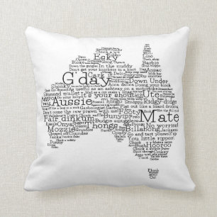 Coussin Carte de l'argot australien