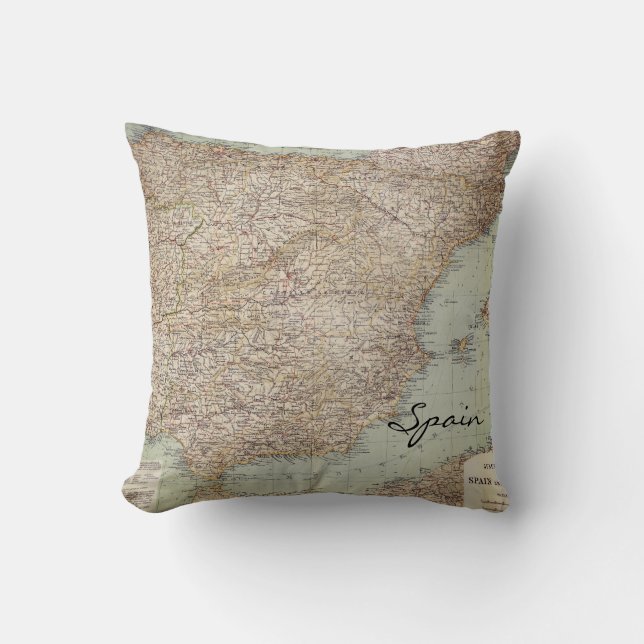Coussin Carte de l'Espagne (Recto)