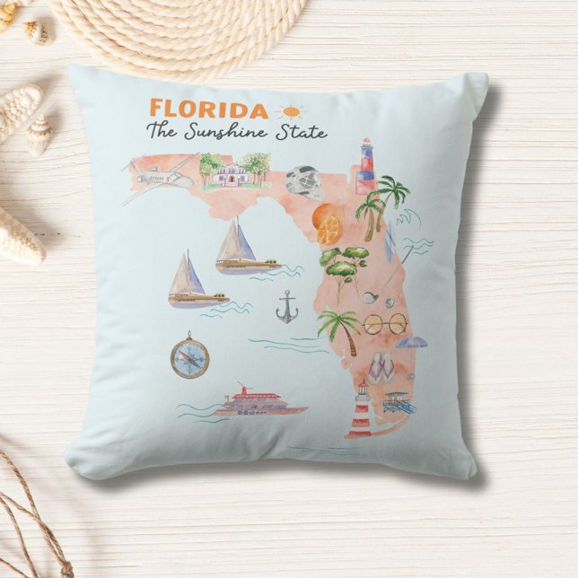 Coussin Carte de l'état de Californie (In situ)