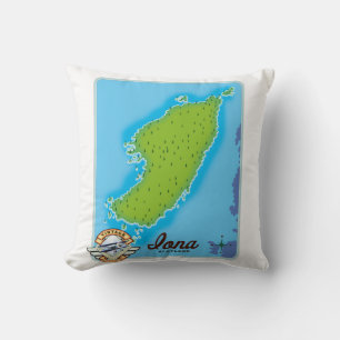 Coussin Carte de l'île d'Iona