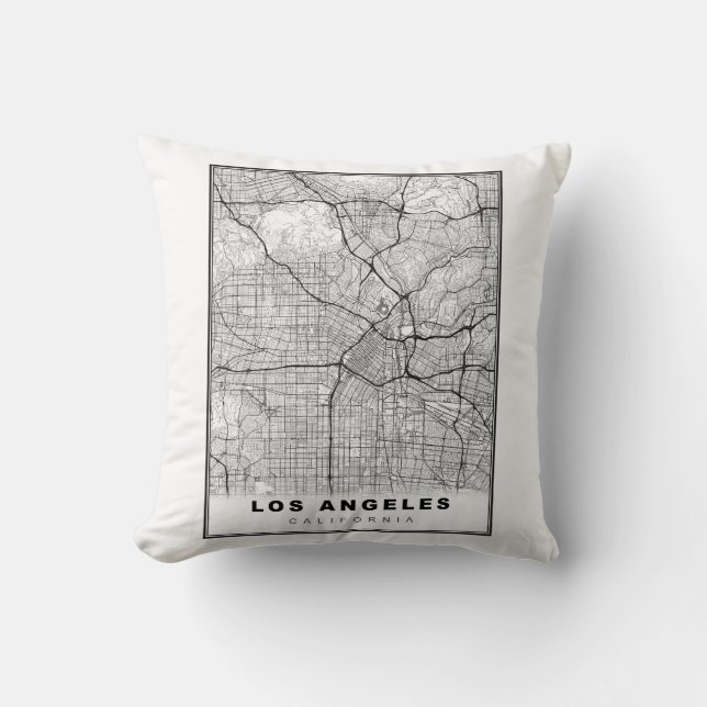 Coussin Carte de Los Angeles (Recto)