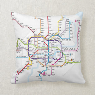 Coussin Carte de métro de Changhaï