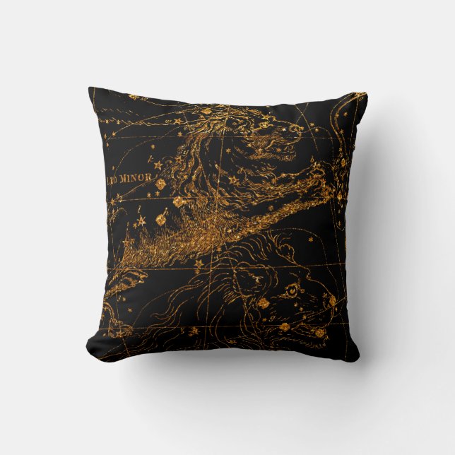 Coussin Carte des étoiles céleste SIGNE Astrologique LEO L (Recto)