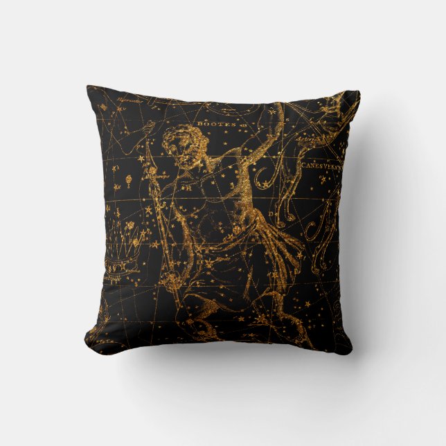 Coussin Carte des étoiles célestes Astrological Gold Hercu (Recto)
