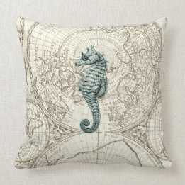 Coussin Carte d'ivoire Vie marine d'illustration de l'hipp