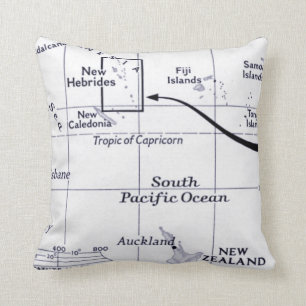 Coussin Carte d'océan de South Pacific