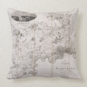 Coussin Carte du comté de Middlesex, édité 1819 (P.R.