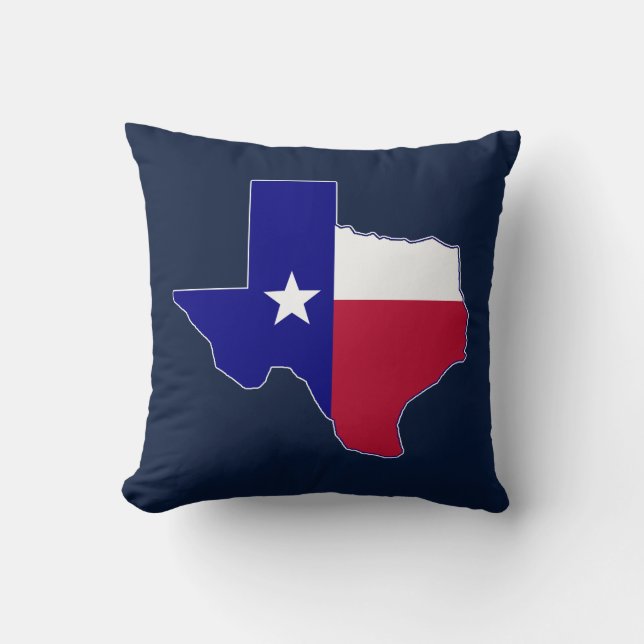 Coussin Carte du drapeau du Texas (Recto)