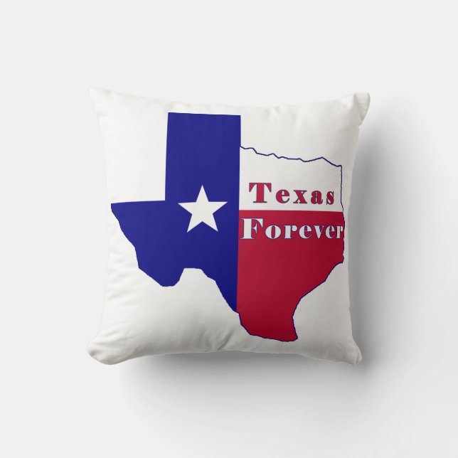 Coussin Carte du drapeau Texas Forever (Recto)