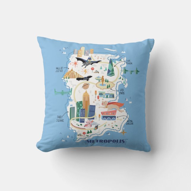 Coussin Carte du livre de Metropolis (Recto)