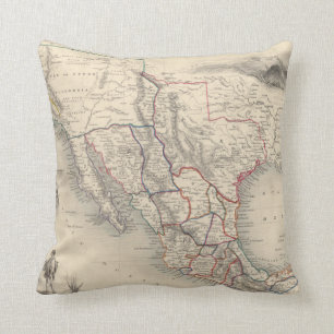 Coussin Carte du Mexique, de la Californie et du Texas